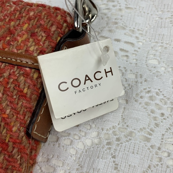 Coach SCARO swing pack Crossbody bag Camel Rose Wool Tweed Zip bag NEW NWT - Picture 4 of 14